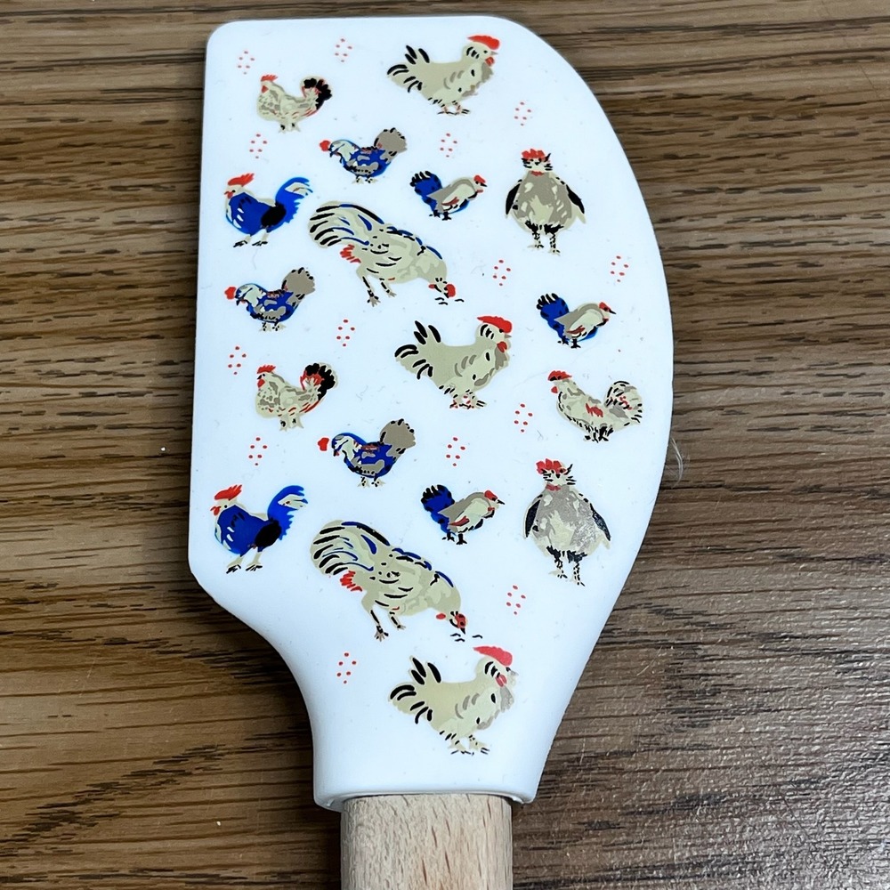 Sur La Table Tovolo Spatulart Rooster Silicone Spatula Wood Handle Farmhouse